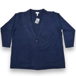 D & CO Navy Single Button Cardigan Sweater